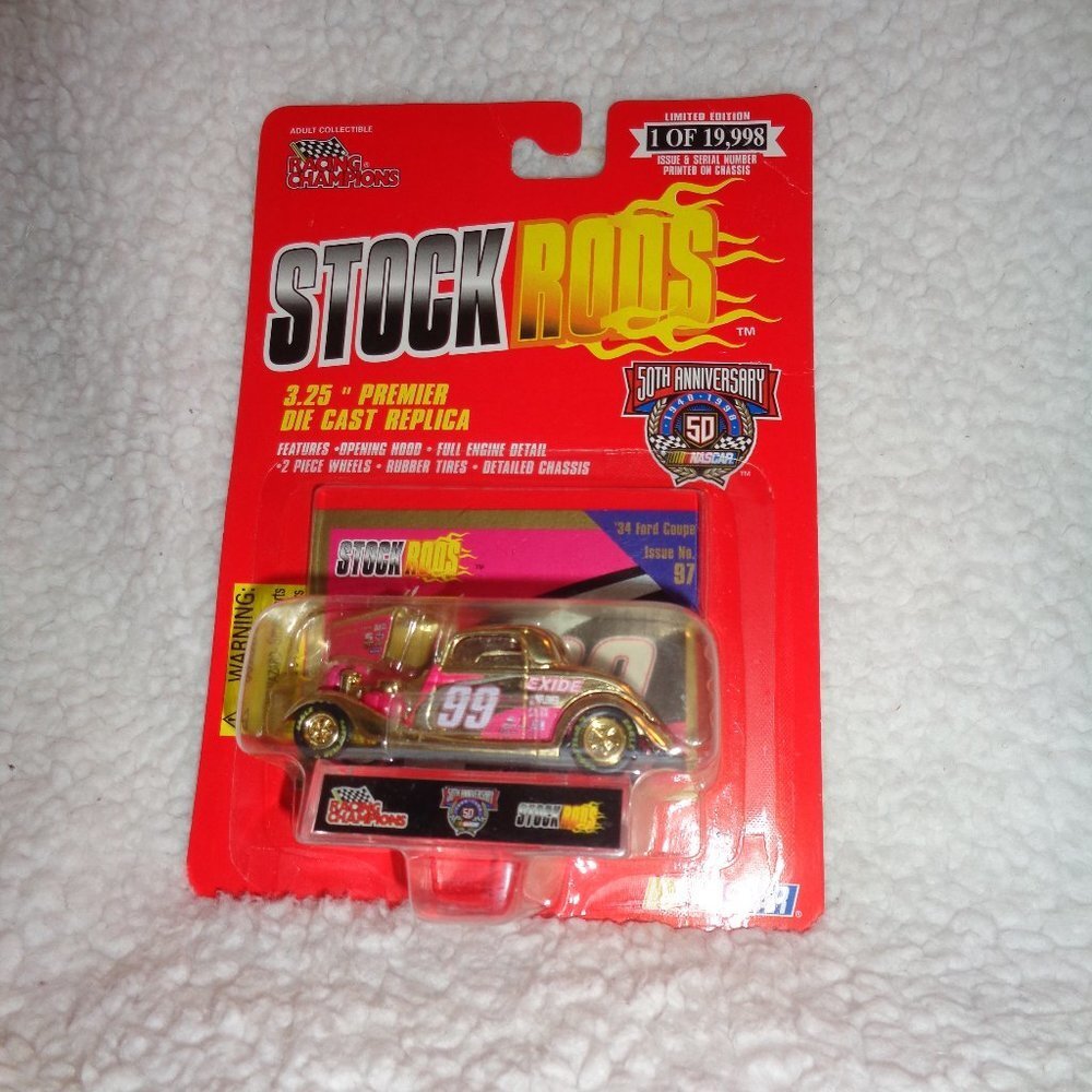 JEFF Burton 34 Ford Coupe Stock Rods Racing Champions Gold  Car
